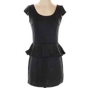 Love Delirious Gray Peplum Mini Dress